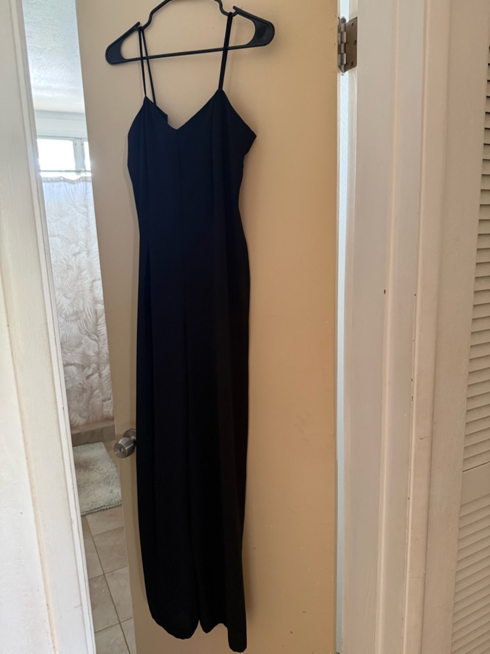 CDC Black Spaghetti-Strap Maxi Jumpsuit